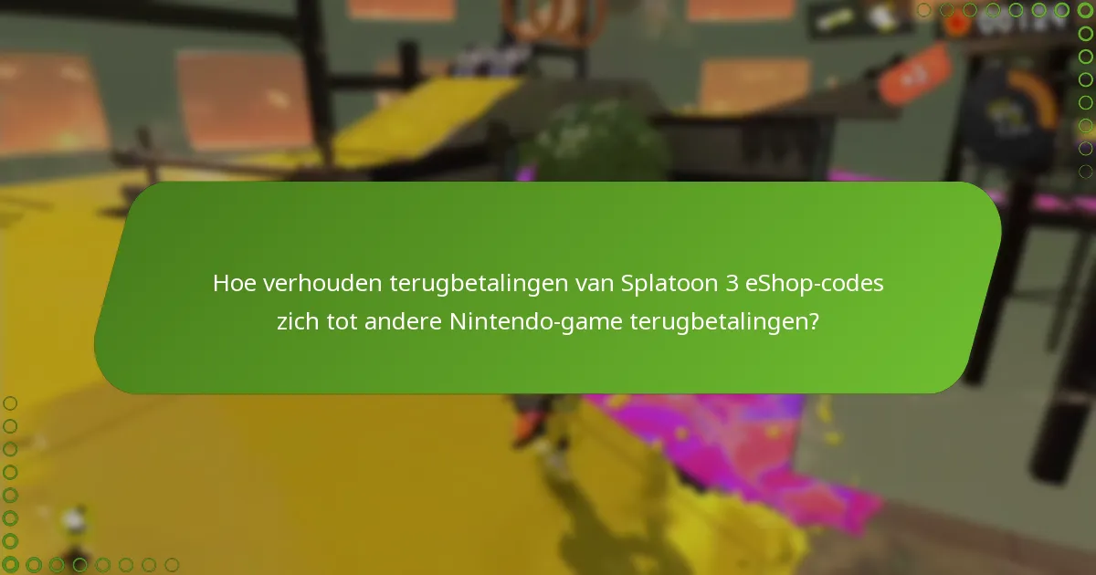Wat zijn de voorwaarden en bepalingen voor terugbetalingen van Splatoon 3 eShop-codes?